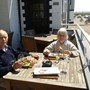 With sister Janet 2013, shrimp lunch at Parkgate on The Wirral