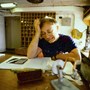 Mike solving a tricky problem on board RRS Discovery 1987