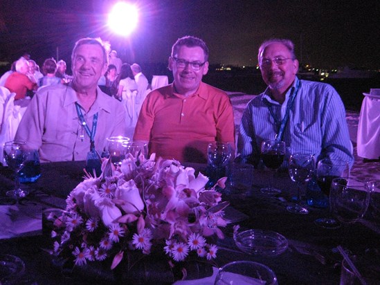 Speakers' dinner on the beach (Cancun, 2012) - George, Ian and Dave
