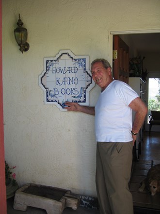 Howard with gift from Julio- Tiles from Colonia, Uruguay