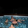 Midnight swim on holiday with Suzie, Rosie and her husband Patrick