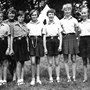 Wendy's friends in Swallow Patrol, 1st Radlett Girl Guides camping at St Paul's, Walden on 31 July 1955