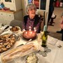 Audrey celebrating her 95th birthday (January 2020) with delicious treats from Erika & Tina 