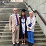 Simon with Margaret and his daughter Rhiannon attending her Medical School Graduation July 2018