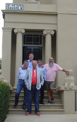 Outside The Island offices.with Barry Partlow Brian Blevins Tony Hughes and Phil Lowrey
