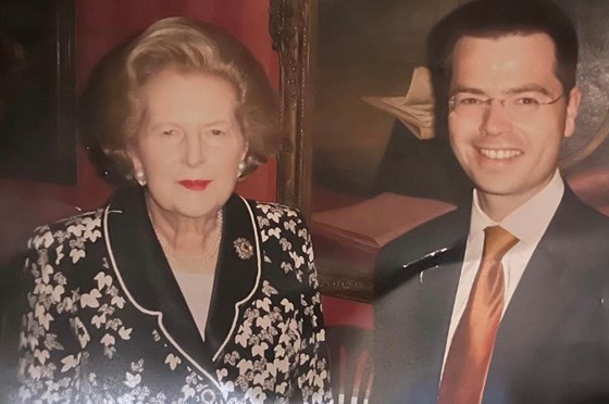 James with Margaret Thatcher
