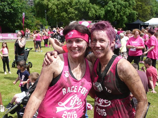 On the Shine Mud Run in 2016 with Jo