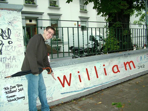 William at Abbey Road - London  (text added to photo)
