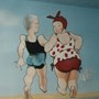 Cartoon us - we had this painted on our bathroom wall years ago.  We never changed! 