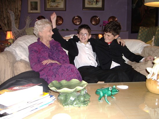 With grandma at Frog Manor, 2006