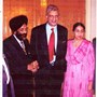 England,UK: Inderjit Hasanpuri with High Commissioner of India and Mrs High Commissioner Of India.