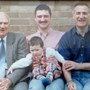 Four generations of Seaman's - L to R Bob Snr, Steven with Andrew on his knee and Bob