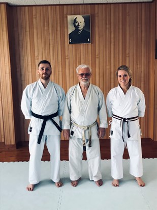 Hayley, dad and simon in Japan.