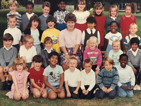 Ashvin, always smiling with his classmates 1990