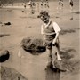 David on the beach, as a child