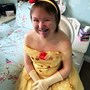 Nikki dressed as Belle for her drama performance