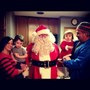 Monica, Grayson, Santa, Madison with Grandpa