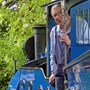 ADRIAN SHOOTER DRIVING HIS DHR LOCO NUMBE 19B ON HIS BEECHES LIGHT RAILWAY
