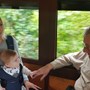 Victoria and Joey on Grandad’s railway, September 2021