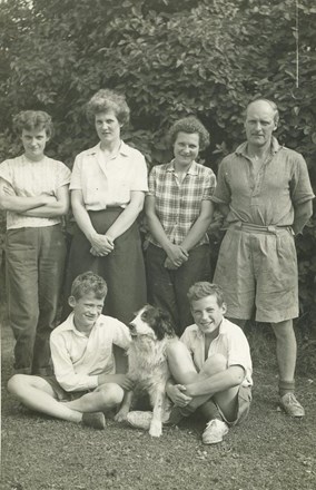 With parents &amp; siblings 1955