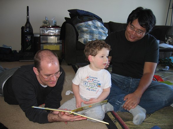 with nephew Garrett, Dec 2004