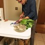 Marco preparing some foraged ramps and morels, April 2017