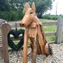 Wolf made from recycled wood